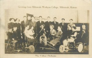 Postcard RPPC C-1910 Kansas Miltonvale Wesleyan College Orchestra 23-13611