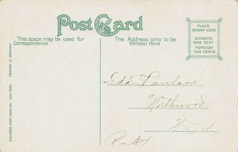 Fargo College, Fargo, North Dakota, Early Postcard, Souvenir Post Card Co.