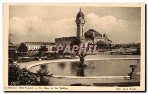 Old Postcard Limoges Train And Gardens