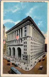 USA City County Building Pittsburgh Pennsylvania Vintage Postcard 09.60
