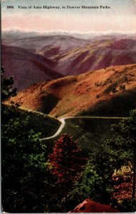 Vtg 1910s Vista of Auto Highway in Denver Mountain Park Colorado CO Postcard