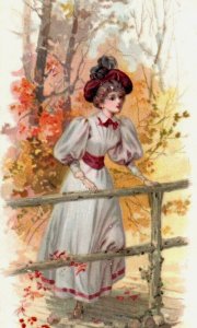 1880s Victorian Bookmark A Hearty Greeting Lovely Lady #5G