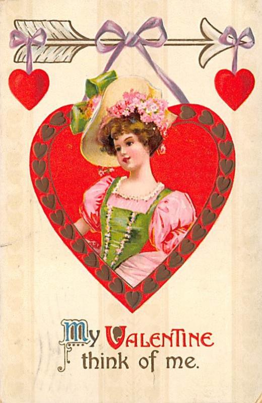 Damaged Valentines Day 1910 postal marking on front