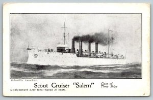 US Navy  Scout Cruiser  Salem   Dr. Miles Heart Remedy Advertisement Postcard