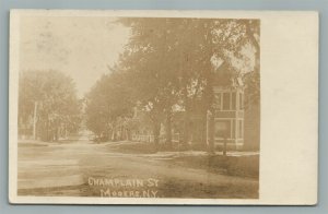 MOOERS NY CHAMPLAIN STREET ANTIQUE REAL PHOTO POSTCARD RPPC