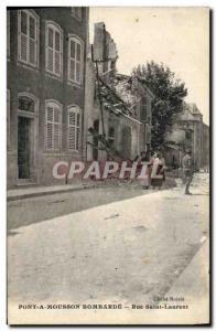 Old Postcard Army Pont A Mousson Bombard Rue Saint Laurent