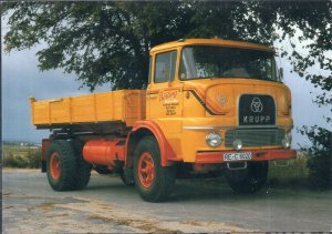 Vintage Trucks on Postcards GERMANY 1969 KRUPP KF980, 265 PS, Cummins V8-Motor