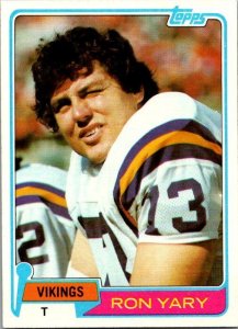 1981 Topps Football Card Ron Yary Minnesota Vikings sk60511