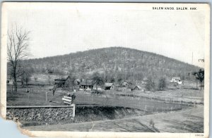 c1930s Salem Knob, Salem, AK Rural Town Houses Homestead Postcard Landscape A377
