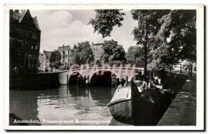 Old Postcard Netherlands Amsterdam Prinsengracht Brouwersgracht