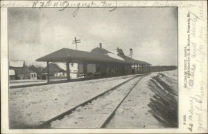 Belgrade ME RR Train Depot Station c1905 Postcard