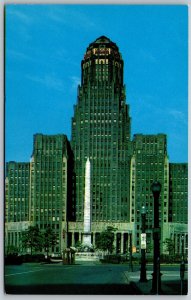 Vtg Buffalo New York NY City Hall Building McKinley Monument 1950s View Postcard