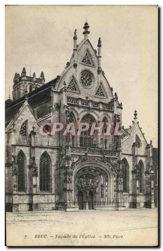 Old Postcard Bourg Facade Church of The Church