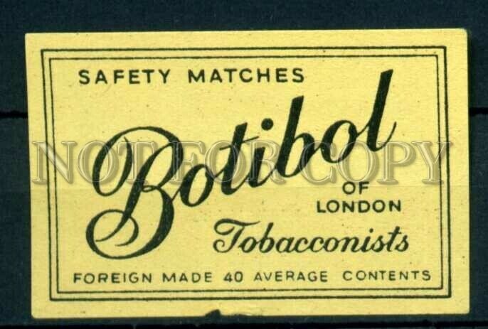 500626 UK London BOTIBOL Vintage match label
