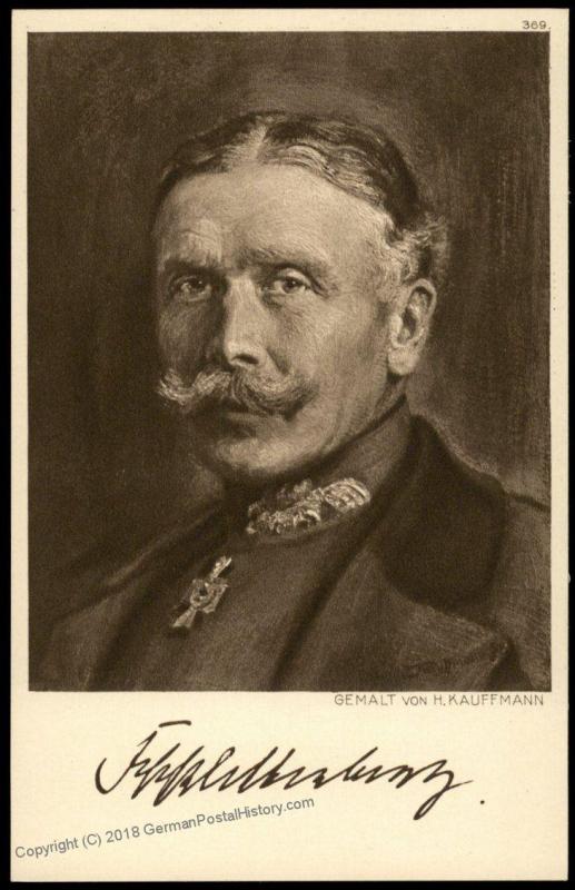 Germany WWI General Artist Signed Portrait Ostpreussenhilfe East Prussia M 77429