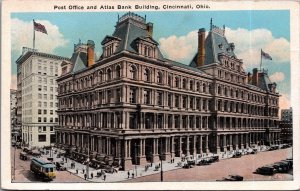 Post Office and Atlas Bank Building Cincinnati Ohio Vintage Postcard C074