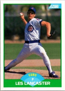 1989 Score Baseball Card Les Lancaster Chicago Cubs sk21068