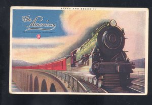 PENNSYLVANIA RAILROAD THE AMERICAN RAILROAD TRAIN VINTAGE ADVERTISING POSTCARD