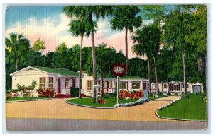 1950 Jackson's Motor Court Hotel Restaurant Cottages Holly Hill Florida Postcard