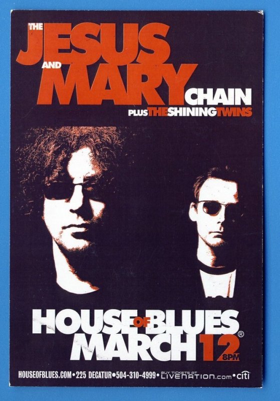 THE JESUS AND MARY CHAIN / THE BOXER REBELLION - House of Blues advertising card