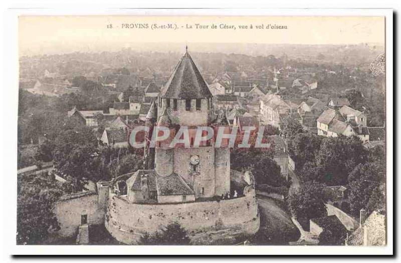 Provins Old Postcard La Tour Cesar view a theft & # 39oiseau