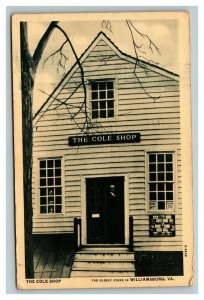 Vintage 1947 Photo Postcard The Cole Shop Oldest in the US Williamsburg Virginia