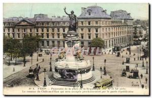 Old Postcard Paris Panorama of the Place de la Republique Barracks of Chateau...