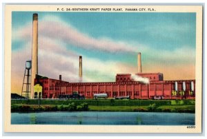 1940 Southern Kraft Paper Plant Building Panama City Florida FL Vintage Postcard