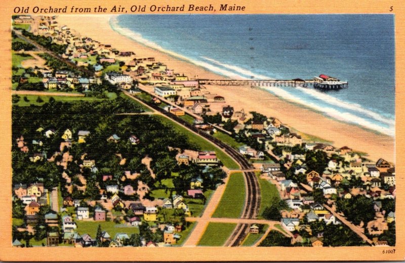 Maine Old Orchard Beach Aerial View 1956