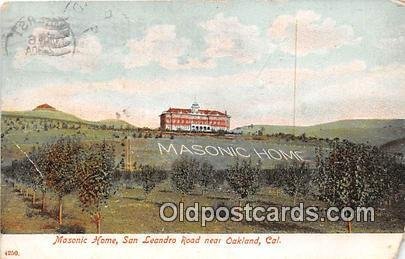 Masonic Home San Leandro Road Oakland, CA, USA 1908 Missing Stamp paper chip ...