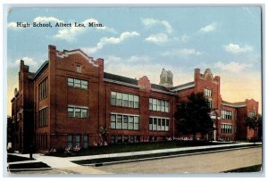 1917 High School Exterior Building Albert Lea Minnesota Vintage Antique Postcard