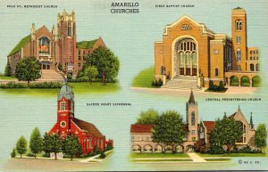 Texas Amarillo Churches Multi View 1941Curteich