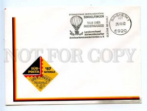 418141 GERMANY 1992 year Stamp Day Sindelfingen Balloon Sinsheim COVER