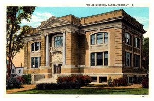 Postcard LIBRARY SCENE Barre Vermont VT AP3707