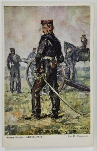 Art WAGEMANS Belgium Army WW1 Soldiers ARTILLEUR Postcard S7