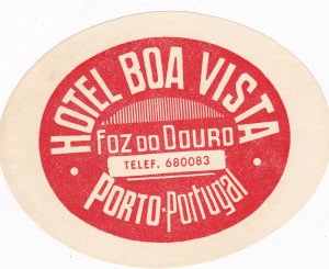 Portugal Porto Hotel Boa Vista Vintage Luggage Label sk2144