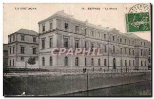 Old Postcard Brittany Rennes The Museum