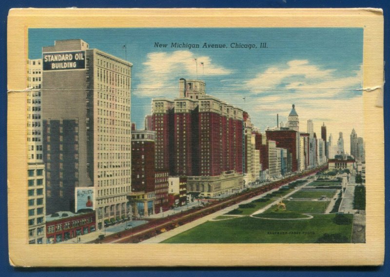 Chicago ILLinois il Fountain view beautiful parks Grant Park Postcard Folder