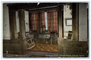 Colorado Springs Colorado CO Postcard Reception Room Masonic Temple 1910 Vintage