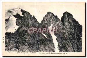 Old Postcard Dauphine Oisans The three peaks of Belledonne