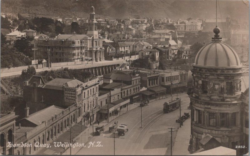 RPPC Postcard Lambton Quay Wellington NZ New Zealand 1925