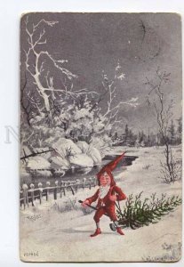 3049753 GNOME Elf X-MAS by THALER vintage RPPC 1910 year Russia