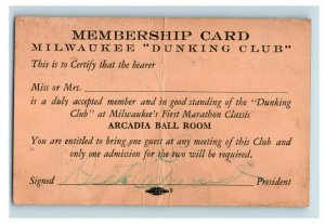 1920s-30s Milwaukee Dance Marathon Classic Arcadia Ball Room Membership Card F43