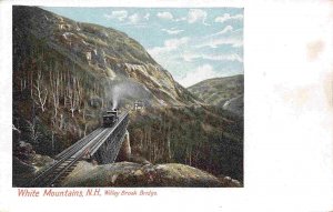 Incline Railroad Train WilleyBrook Bridge White Mountains New Hampshire postcard