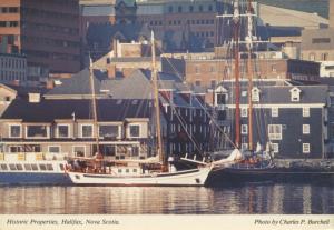 Historic Properties Halifax NS Nova Scotia Sailboat Vintage Postcard D9