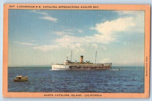 Santa Catalina Island California CA Postcard Luxurious Steamship Catalina 1956