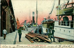 Fruit Company's Docks Mobile Alabama AL 1908 DB Postcard G16
