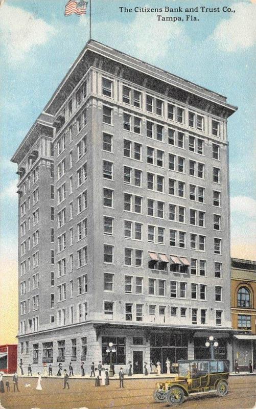 TAMPA, FL  Florida          CITIZENS BANK AND TRUST CO          c1910's Postcard