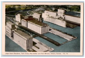 Fort William Ontario Canada Postcard Large Grain Elevators c1940's Unposted