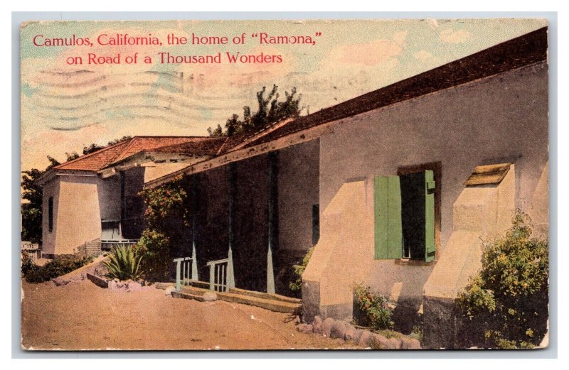 The Home of Ramona at Camulos California CA DB Postcard C20
